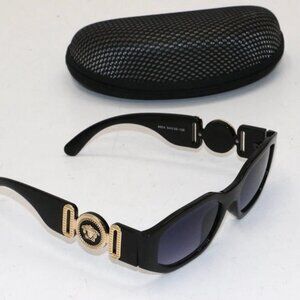 Versace Black Oval Sunglasses 9904 54-20-138 - Black/Gold